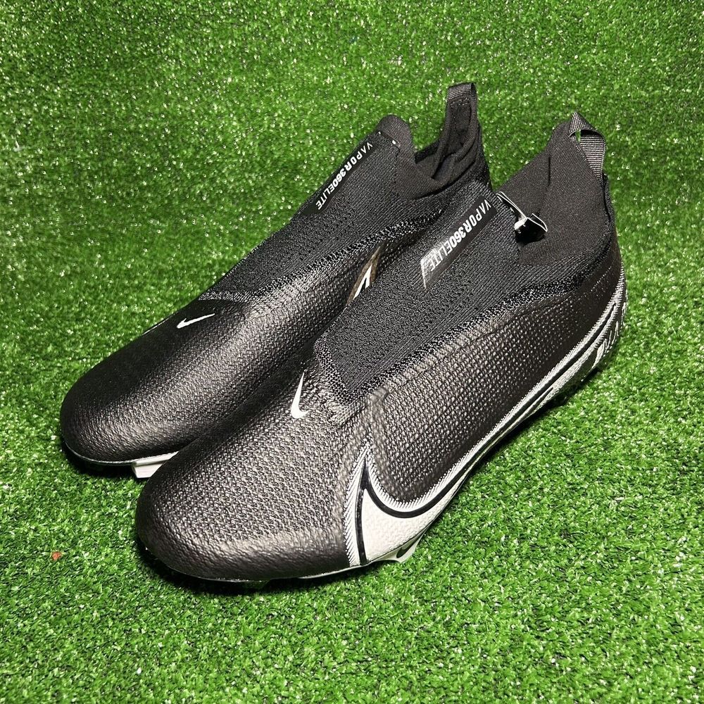 NIKE VAPOR EDGE ELITE 360 FLYKNIT BLACK FOOTBALL CLEATS CV6317-001 MENS 12 WIDE
